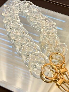 New Clear Acrylic Bag Chain with Gold Hardware